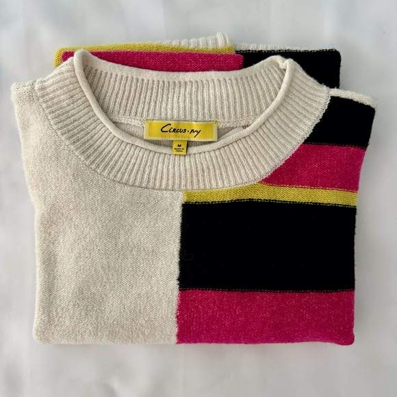 Circus NY by Sam Edelman Slouchy Pullover Sweater Multi Color Medium - Picture 7 of 12